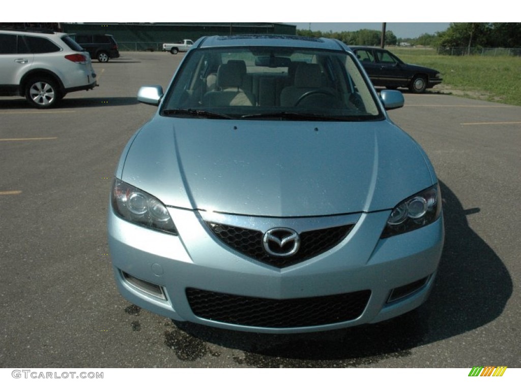 2007 MAZDA3 i Touring Sedan - Ice Blue Metallic / Beige photo #2