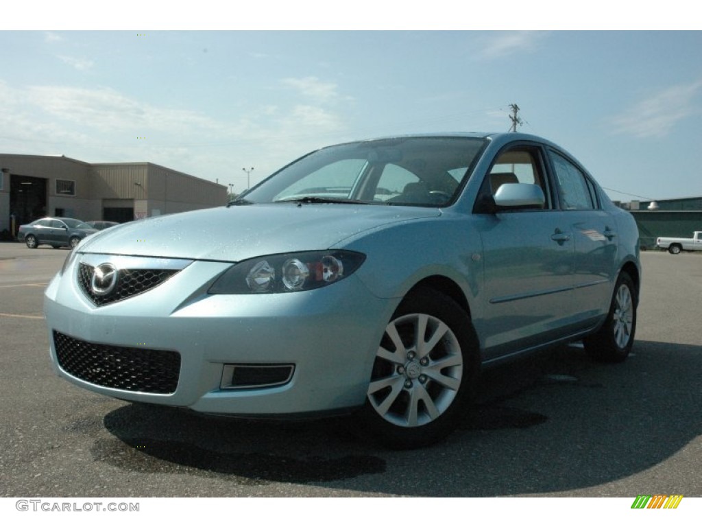 2007 MAZDA3 i Touring Sedan - Ice Blue Metallic / Beige photo #3
