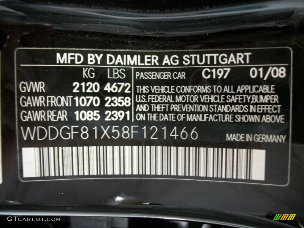 2008 C Color Code 197 for Obsidian Black Metallic Photo #50258204