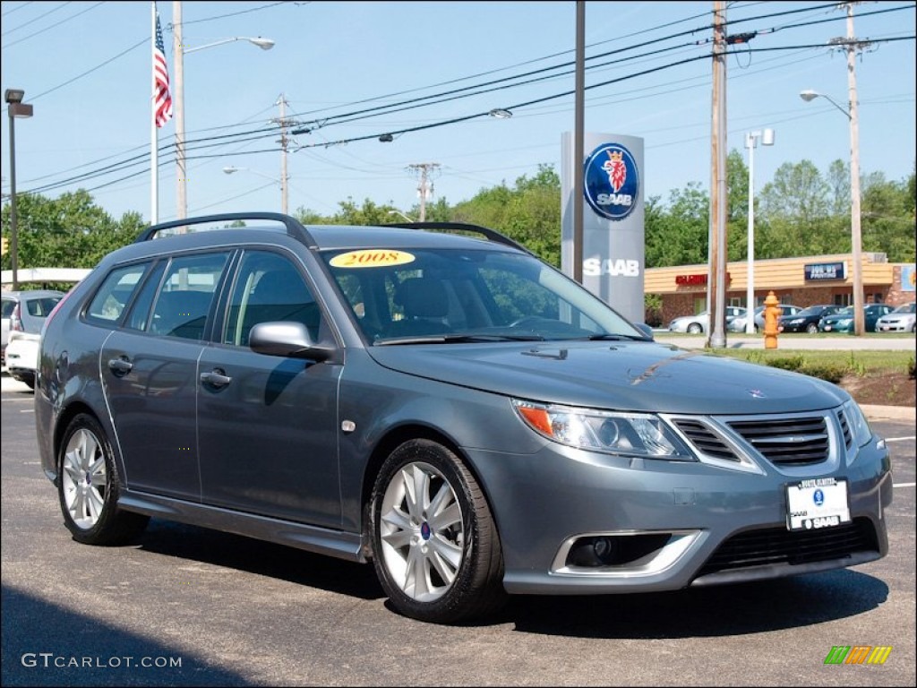 Titan Gray Metallic 2008 Saab 9-3 Aero SportCombi Wagon Exterior Photo #50259164