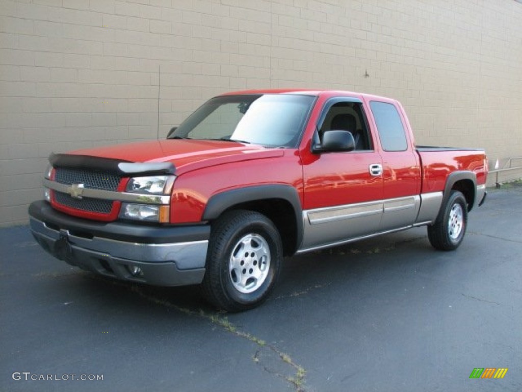 2003 Silverado 1500 LS Extended Cab - Victory Red / Dark Charcoal photo #2