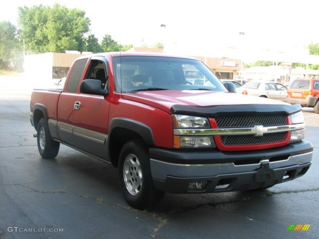 2003 Silverado 1500 LS Extended Cab - Victory Red / Dark Charcoal photo #4