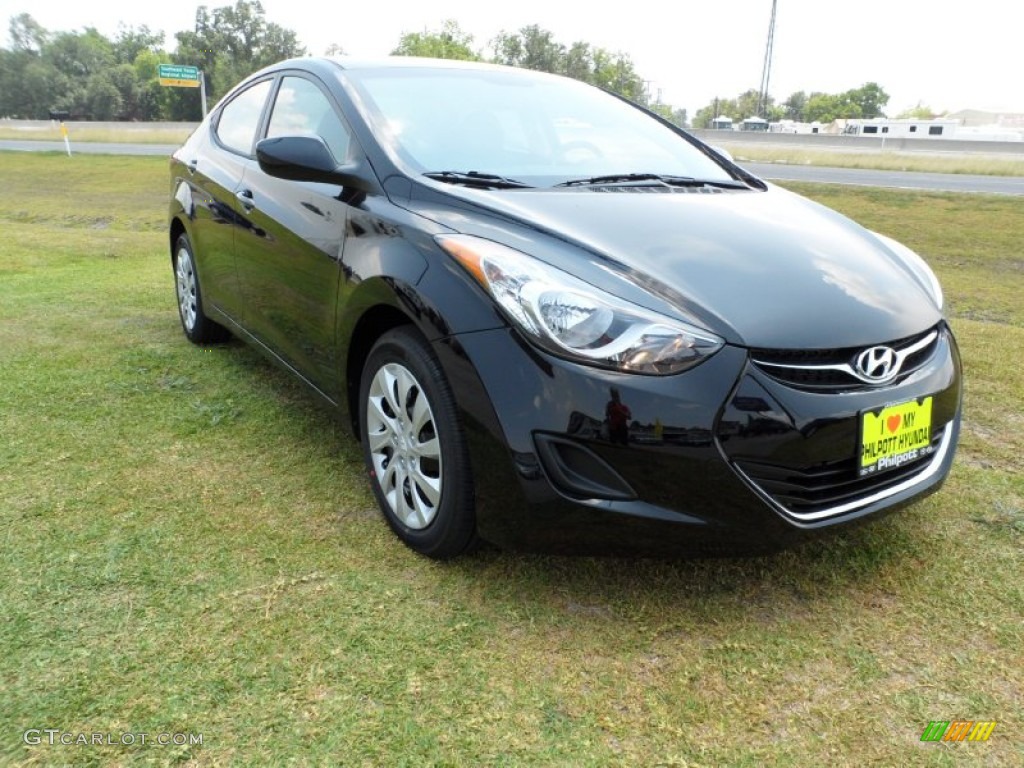 2012 Elantra GLS - Midnight Black / Gray photo #1