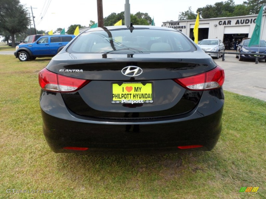 2012 Elantra GLS - Midnight Black / Gray photo #4