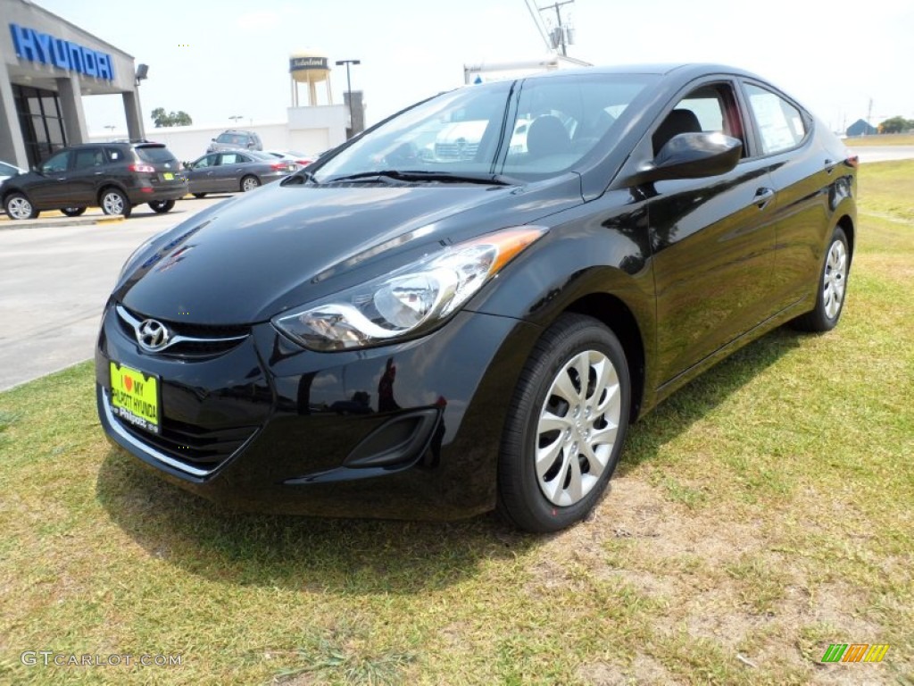 2012 Elantra GLS - Midnight Black / Gray photo #7