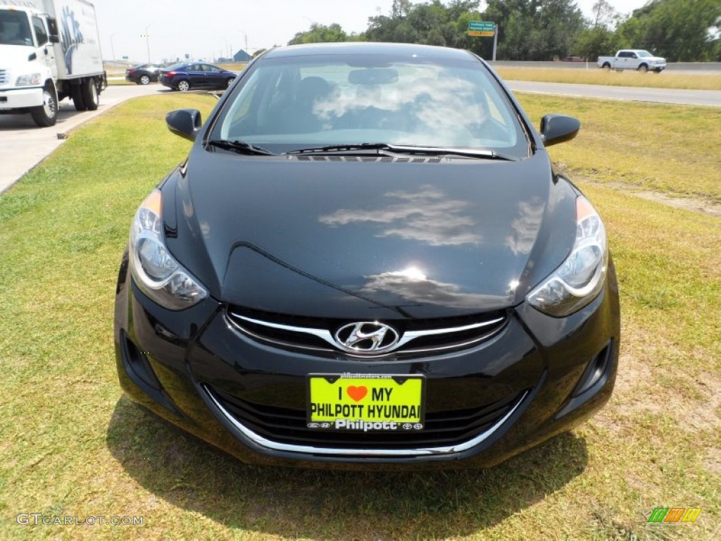 2012 Elantra GLS - Midnight Black / Gray photo #8