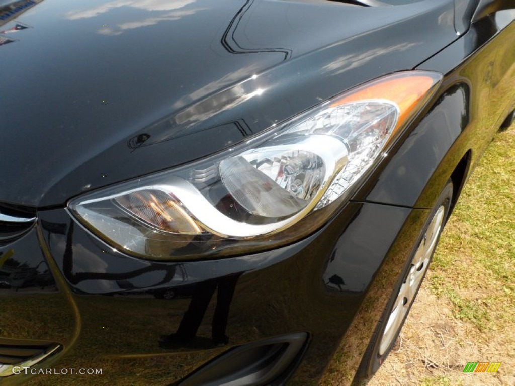 2012 Elantra GLS - Midnight Black / Gray photo #9