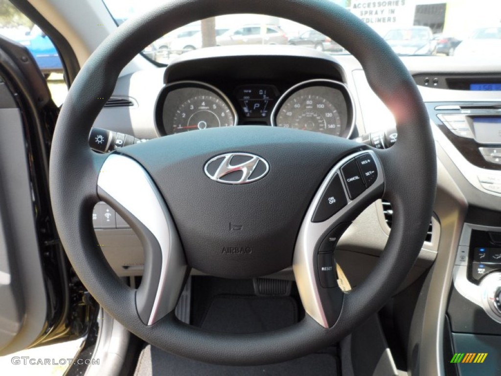 2012 Hyundai Elantra GLS Gray Steering Wheel Photo #50267420