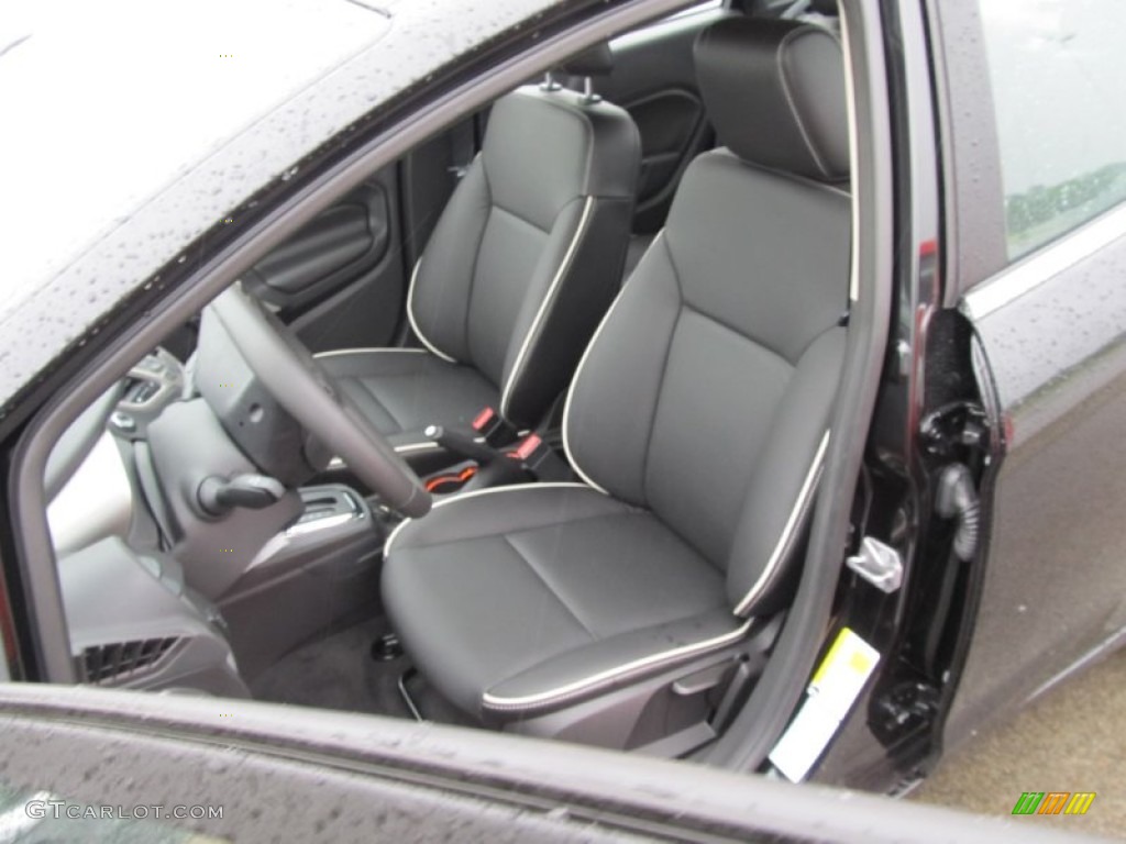 Charcoal Black Leather Interior 2011 Ford Fiesta SEL Sedan Photo #50269635