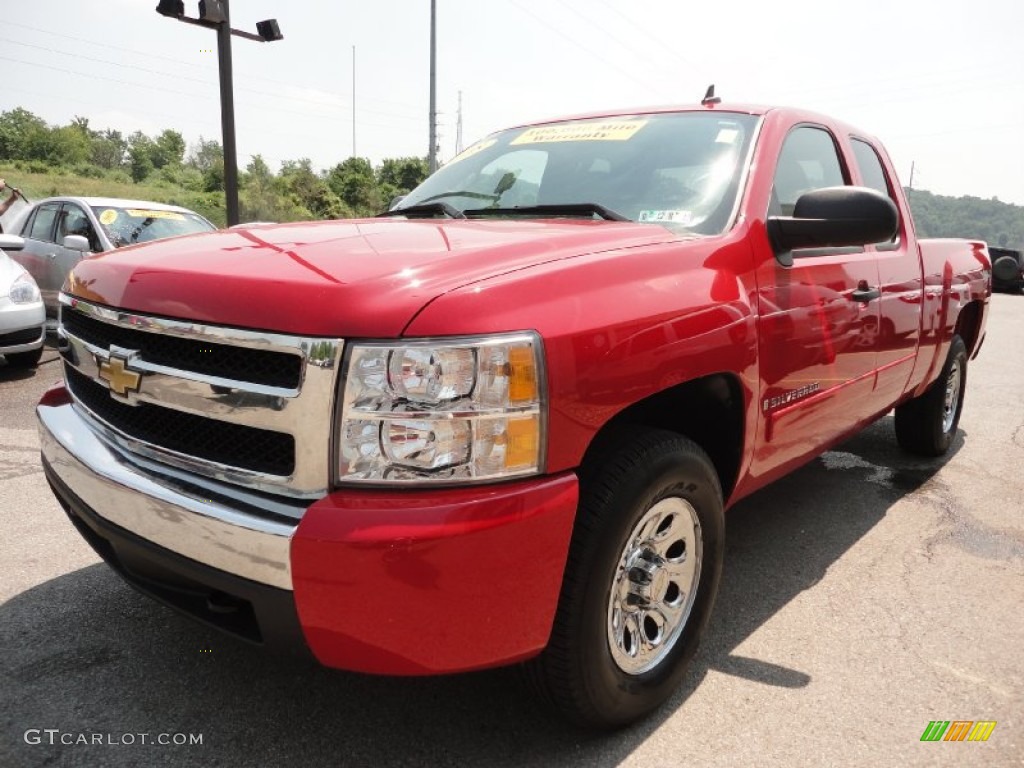 Victory Red 2008 Chevrolet Silverado 1500 LT Extended Cab 4x4 Exterior Photo #50269896