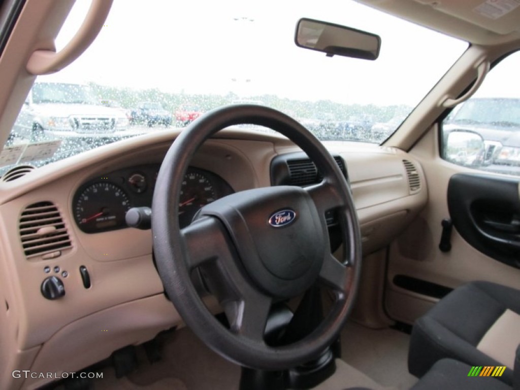 2005 Ford Ranger XLT SuperCab 4x4 Medium Pebble Tan Steering Wheel Photo #50271522