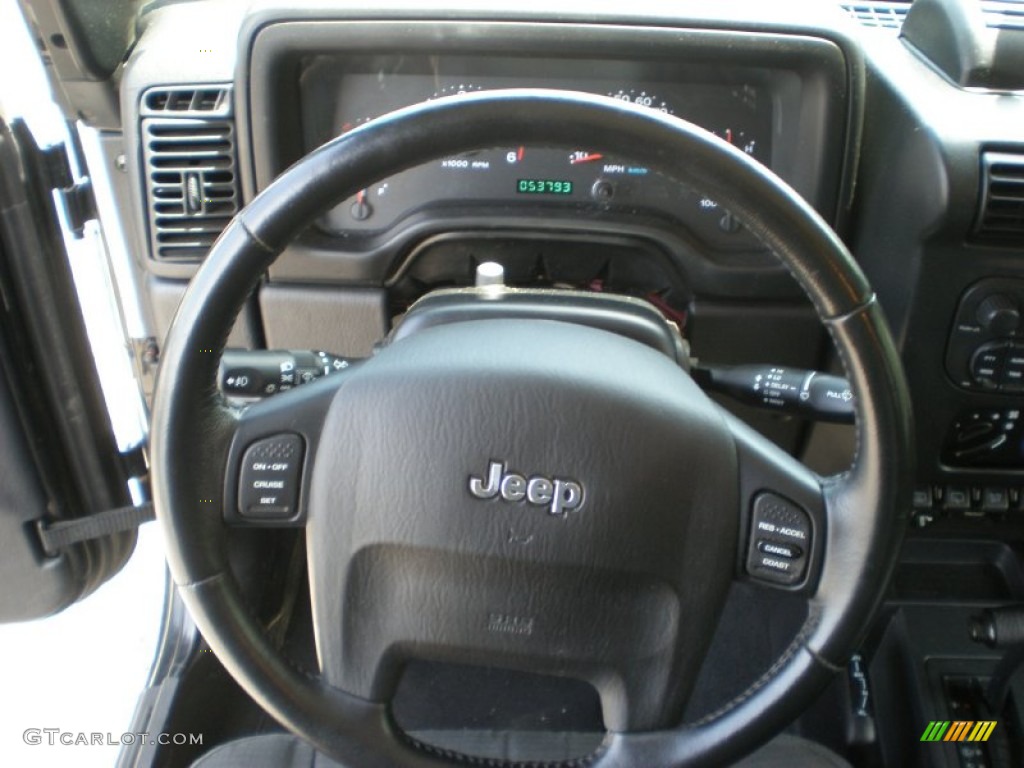 2006 Jeep Wrangler Unlimited Rubicon 4x4 Dark Slate Gray Steering Wheel Photo #50274165