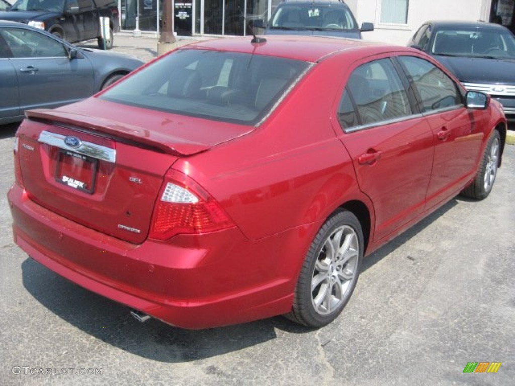 2011 Fusion SEL V6 - Red Candy Metallic / Charcoal Black photo #4