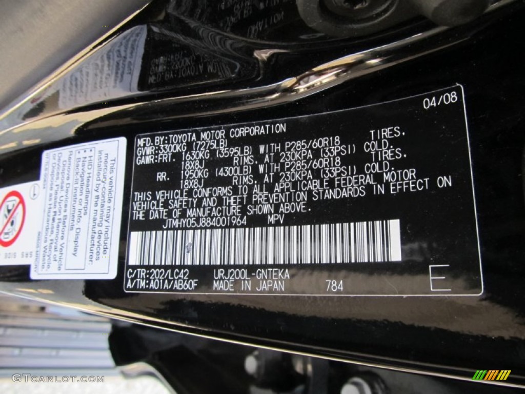 2008 Toyota Land Cruiser Standard Land Cruiser Model Color Code Photos