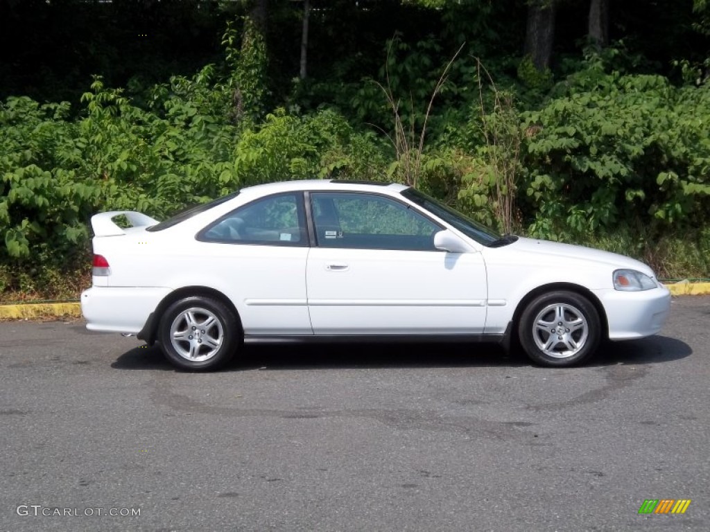 2000 Civic EX Coupe - Taffeta White / Dark Gray photo #5