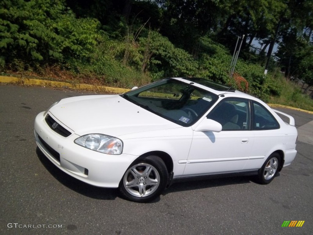 2000 Civic EX Coupe - Taffeta White / Dark Gray photo #22
