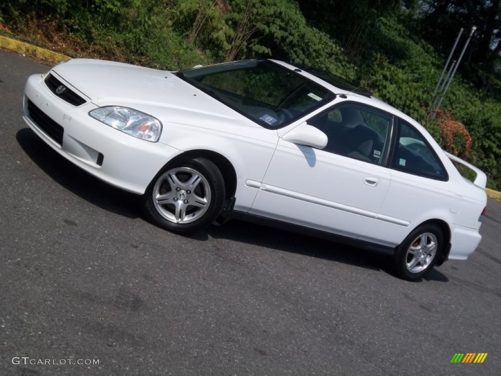 2000 Civic EX Coupe - Taffeta White / Dark Gray photo #24