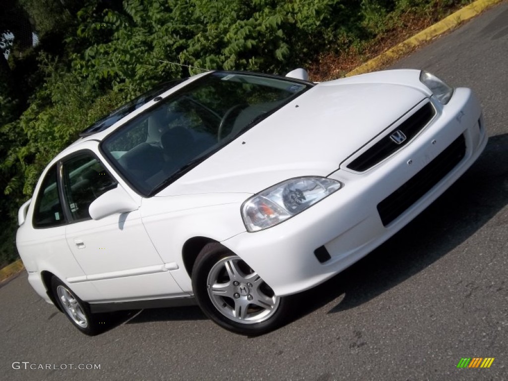 2000 Civic EX Coupe - Taffeta White / Dark Gray photo #27