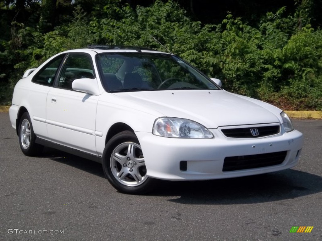 2000 Civic EX Coupe - Taffeta White / Dark Gray photo #28