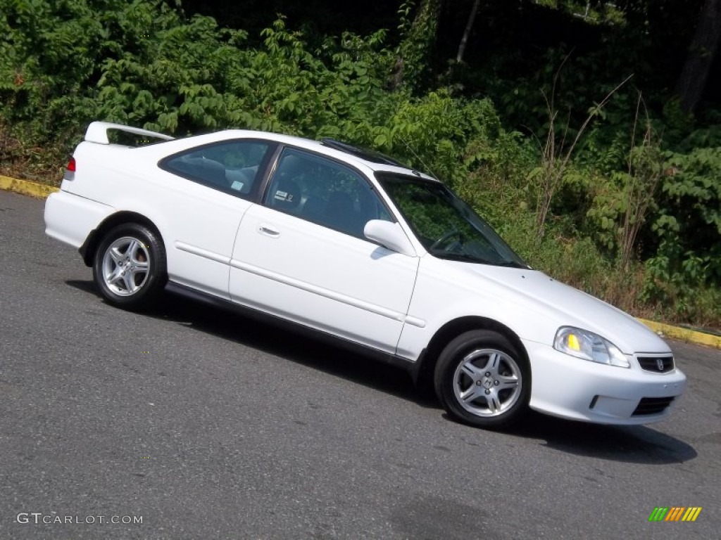 2000 Civic EX Coupe - Taffeta White / Dark Gray photo #29