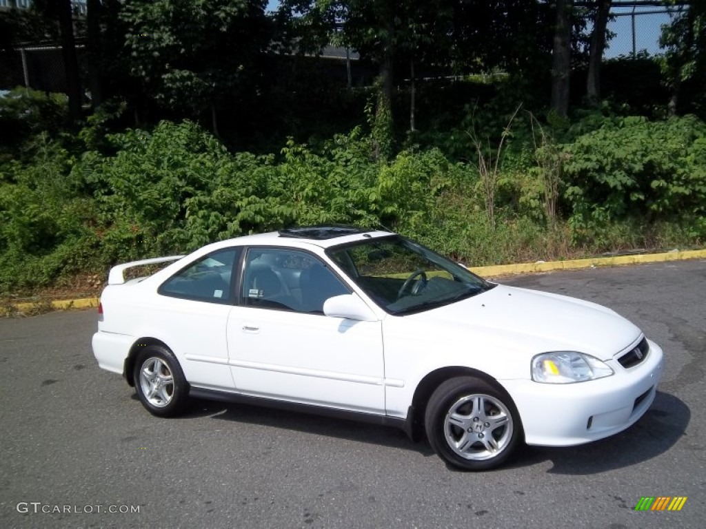 2000 Civic EX Coupe - Taffeta White / Dark Gray photo #30