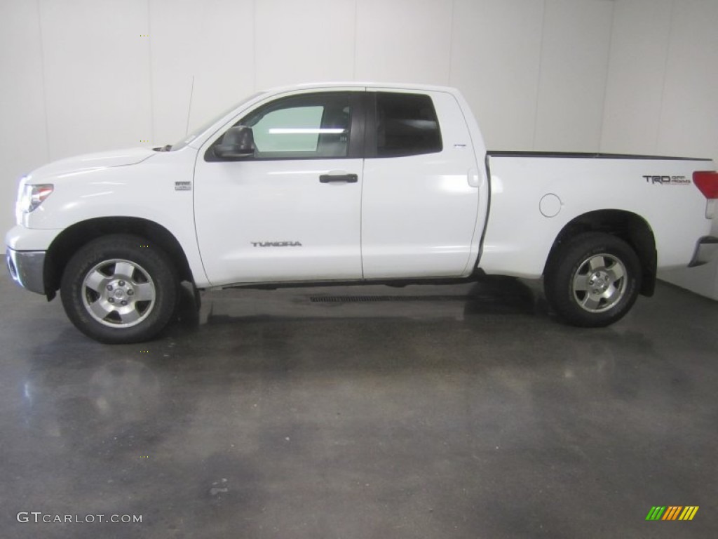 2010 Tundra TRD Double Cab 4x4 - Super White / Graphite Gray photo #3