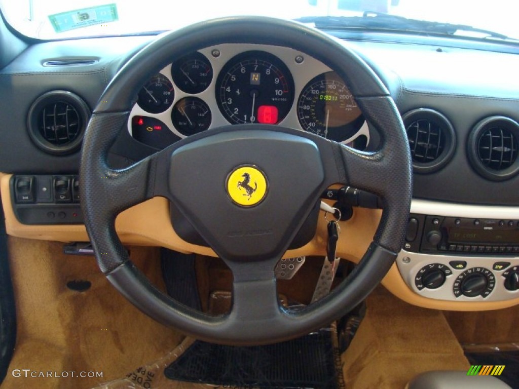 2001 Ferrari 360 Spider Beige Steering Wheel Photo #50287779