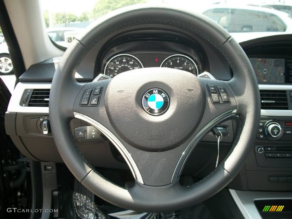2011 BMW 3 Series 335i xDrive Coupe Black Steering Wheel Photo #50291823