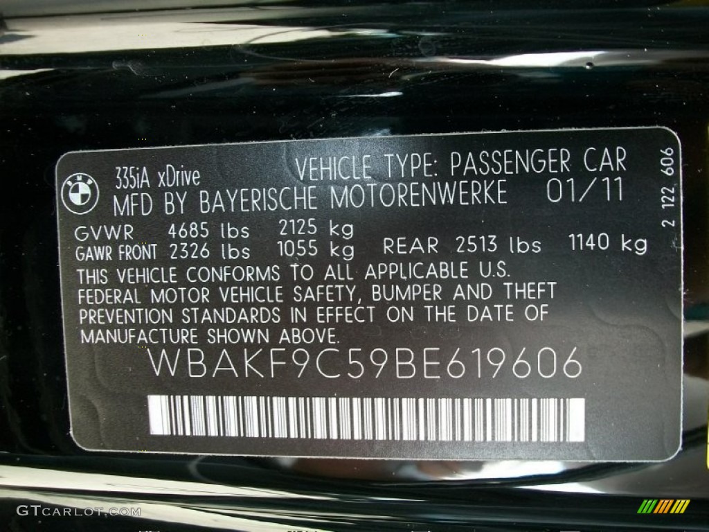 2011 3 Series 335i xDrive Coupe - Jet Black / Black photo #32