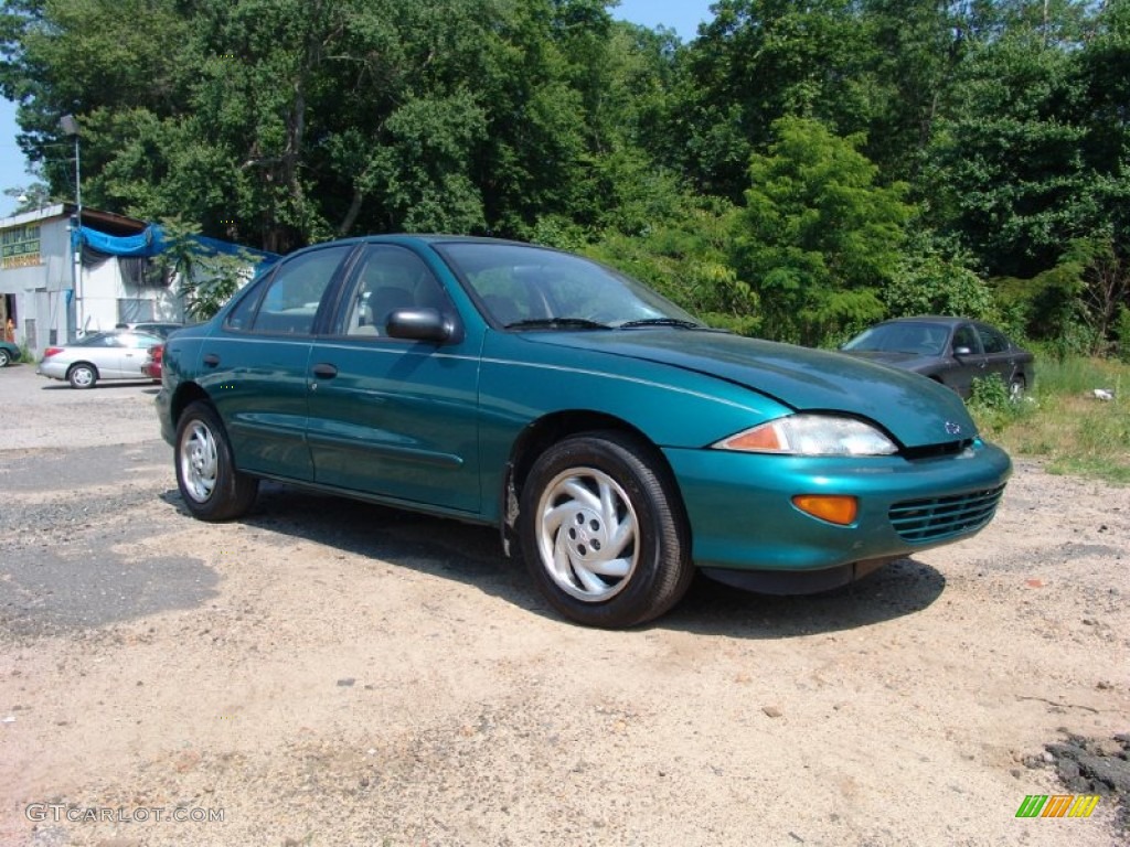 1999 Cavalier LS Sedan - Medium Green Metallic / Neutral photo #3