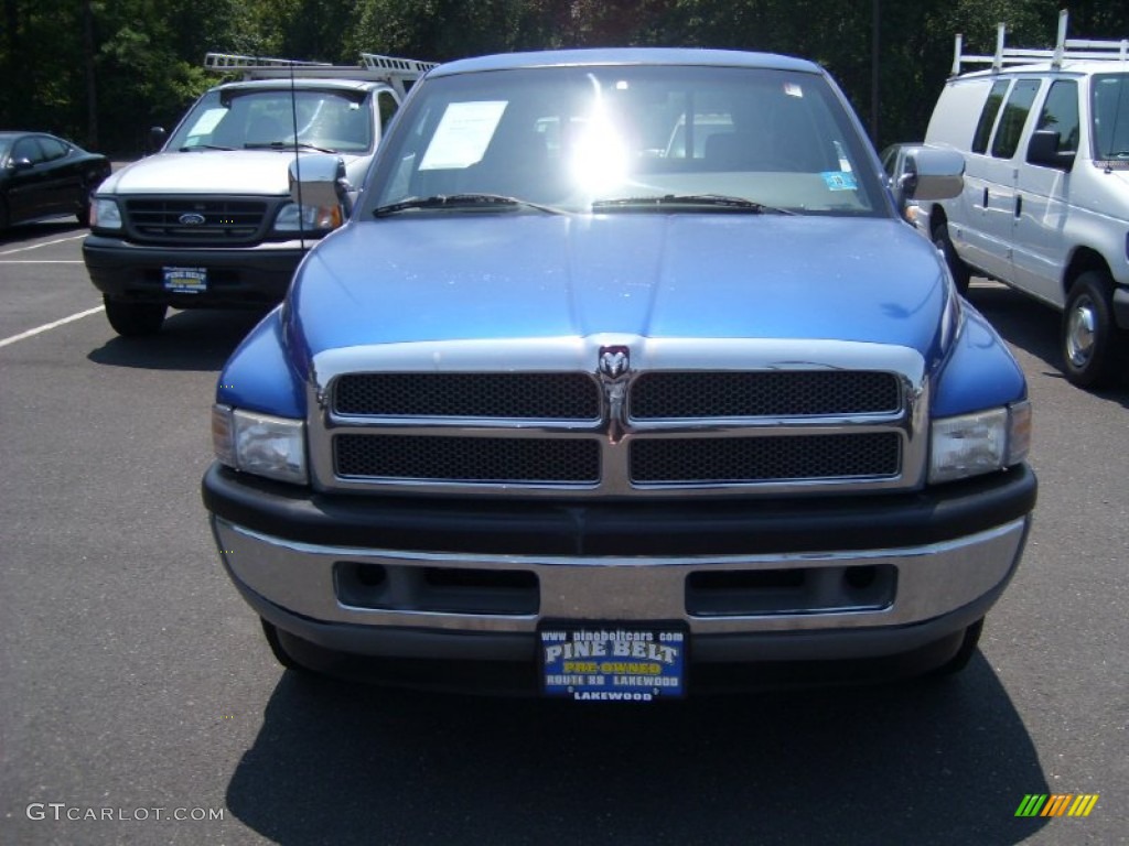 1996 Ram 1500 SLT Extended Cab - Brilliant Blue Pearl / Gray photo #2
