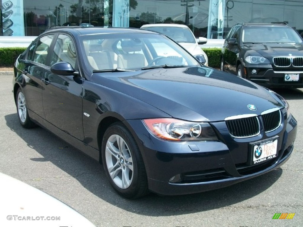 2008 3 Series 328xi Sedan - Monaco Blue Metallic / Beige photo #3