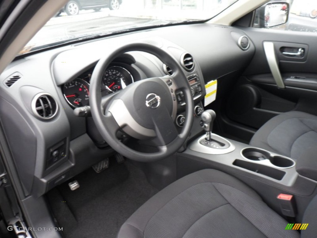 2011 Rogue S AWD - Wicked Black / Black photo #13