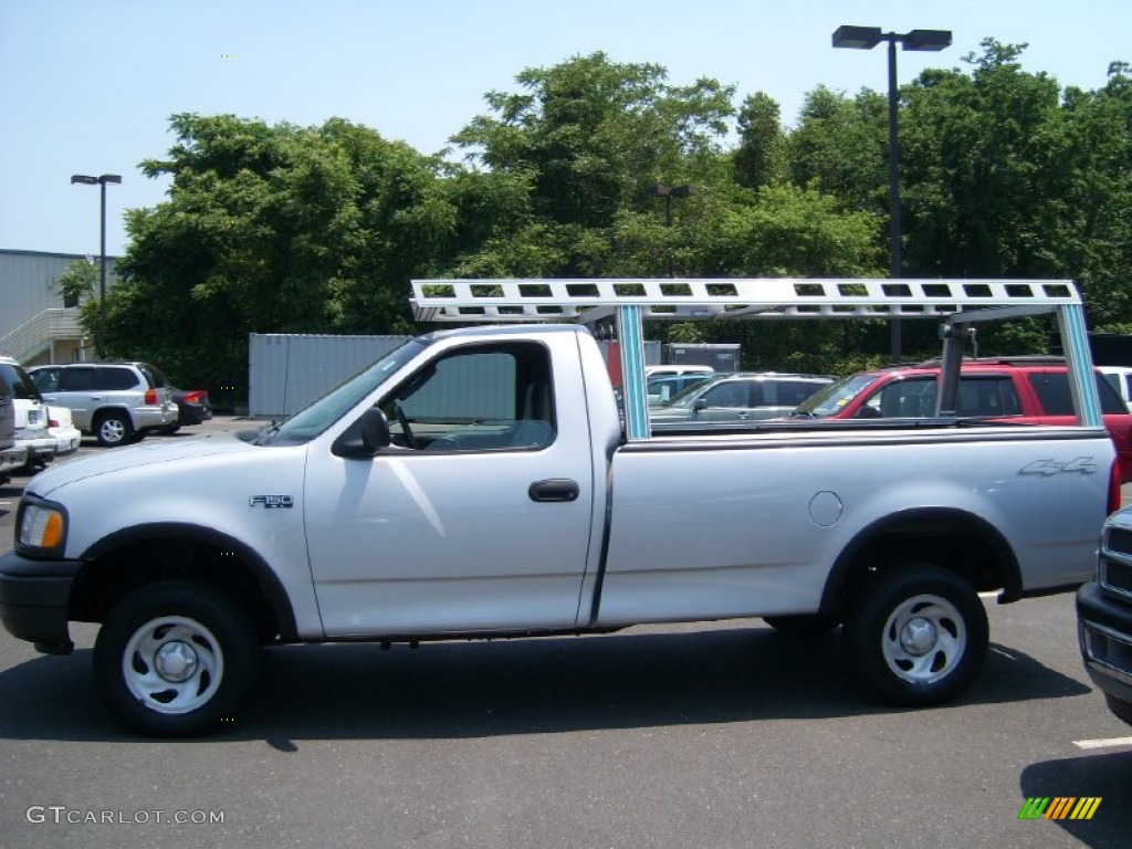 2002 F150 XL Regular Cab 4x4 - Silver Metallic / Medium Graphite photo #9