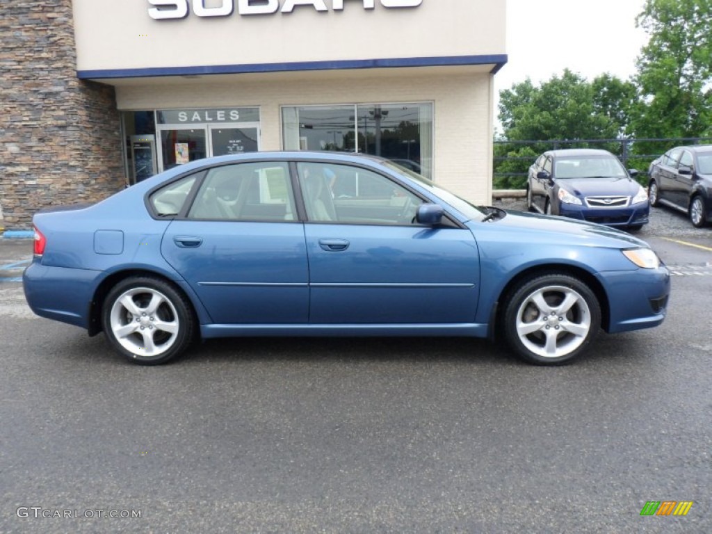 2008 Legacy 2.5i Sedan - Newport Blue Pearl / Warm Ivory photo #12