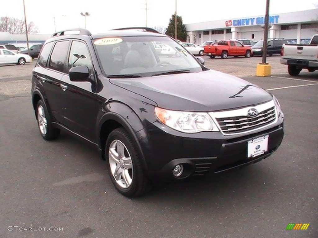 2009 Forester 2.5 X Limited - Obsidian Black Pearl / Platinum photo #3