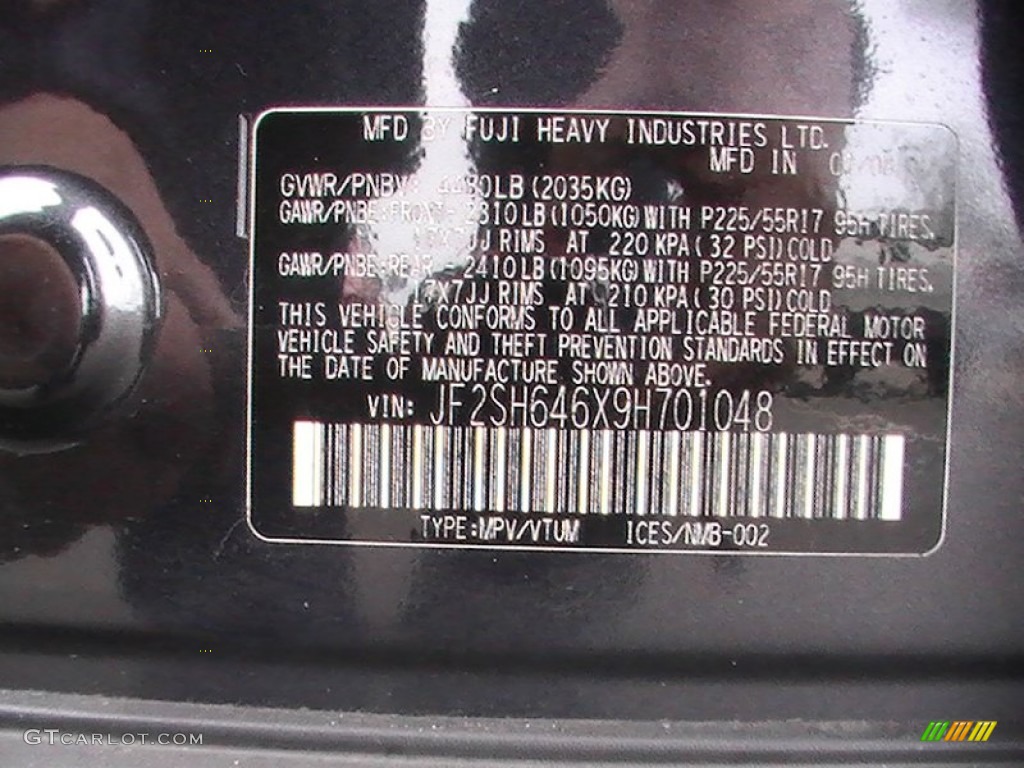 2009 Forester 2.5 X Limited - Obsidian Black Pearl / Platinum photo #15