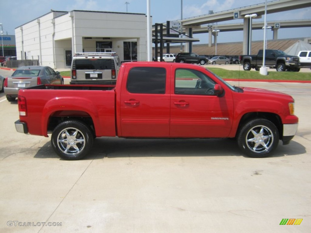 2010 Sierra 1500 SLT Crew Cab - Fire Red / Very Dark Cashmere/Light Cashmere photo #6