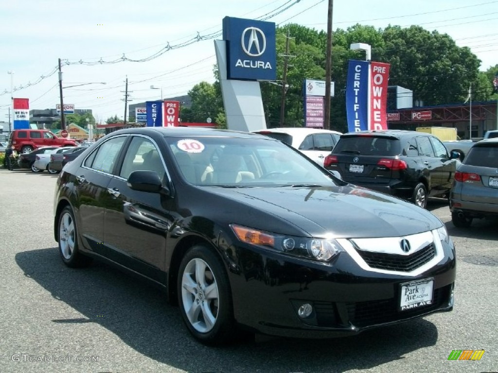 2010 TSX Sedan - Crystal Black Pearl / Parchment photo #1