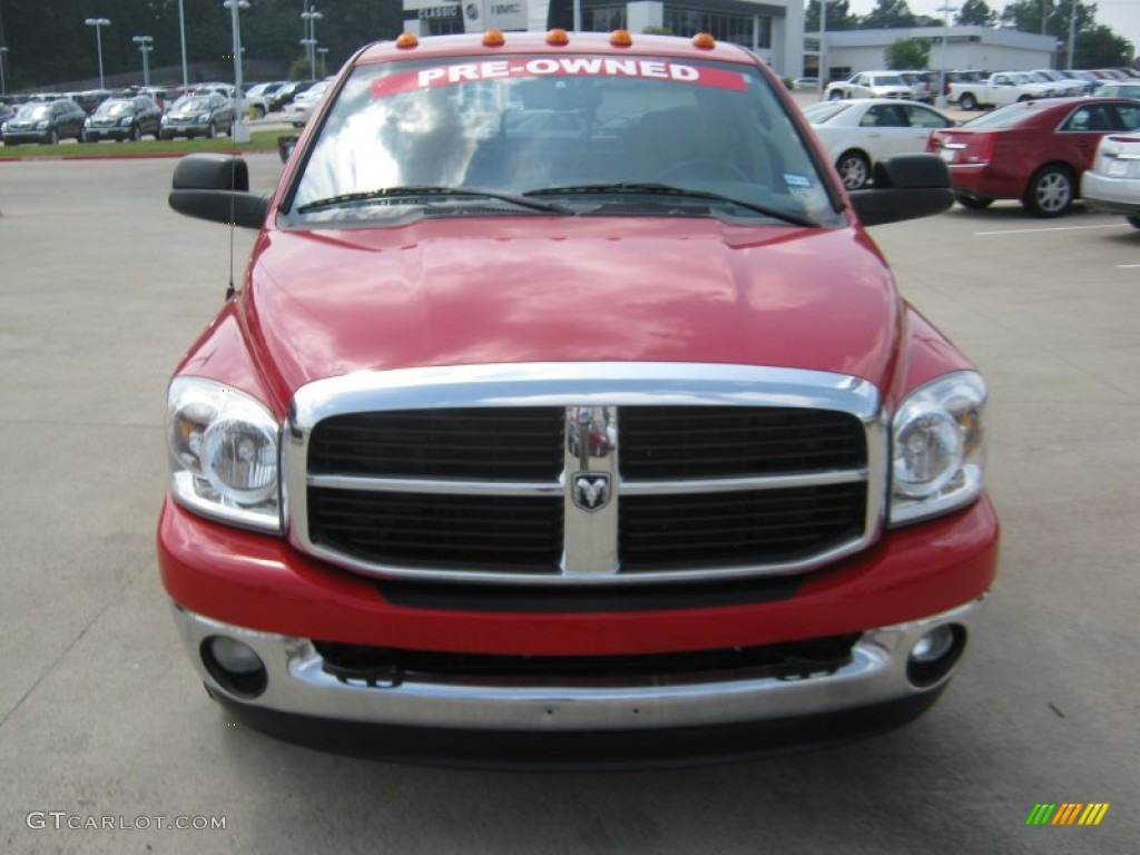 2007 Ram 3500 Lone Star Quad Cab Dually - Flame Red / Medium Slate Gray photo #8