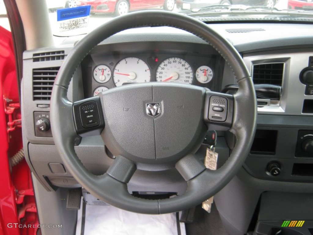 2007 Dodge Ram 3500 Lone Star Quad Cab Dually Medium Slate Gray Steering Wheel Photo #50295804