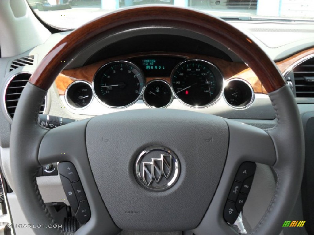 2011 Buick Enclave CXL AWD Titanium/Dark Titanium Steering Wheel Photo #50296734
