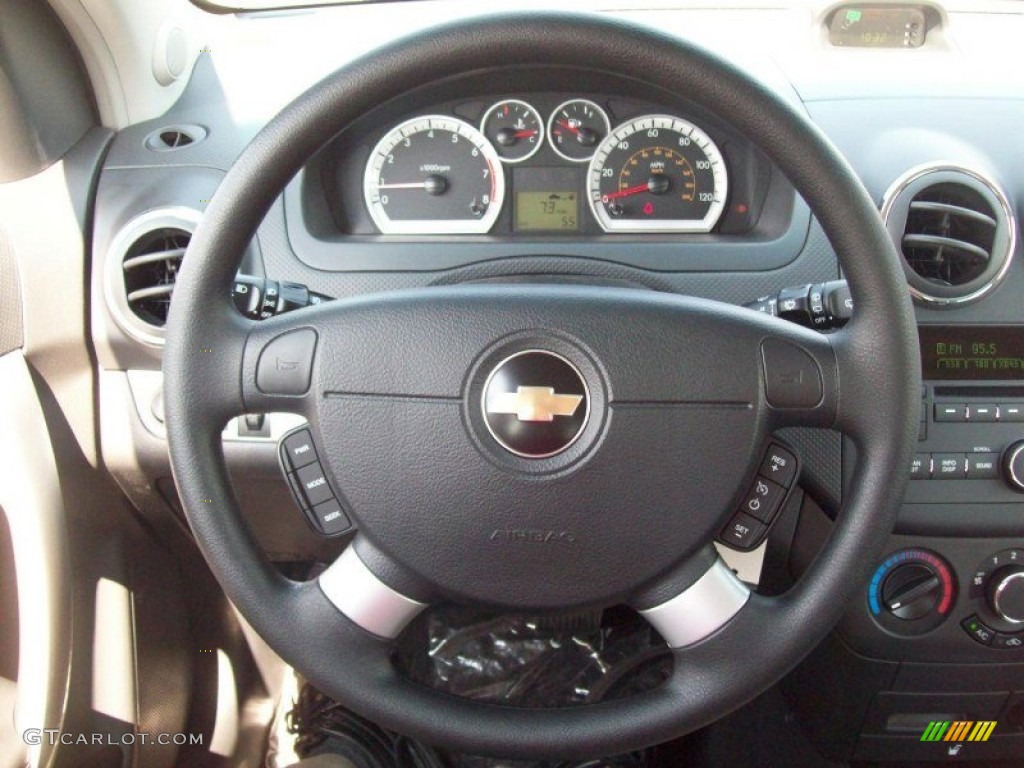 2011 Chevrolet Aveo Aveo5 LT Charcoal Steering Wheel Photo #50299371