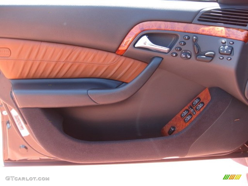 2001 Mercedes-Benz S 500 Sedan designo Cognac Door Panel Photo #50302014