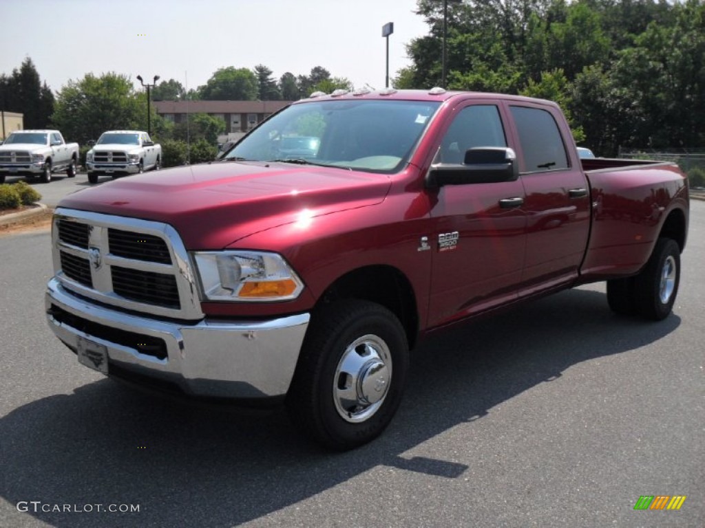 Deep Cherry Red Crystal Pearl 2011 Dodge Ram 3500 HD ST Crew Cab 4x4 Dually Exterior Photo #50303880