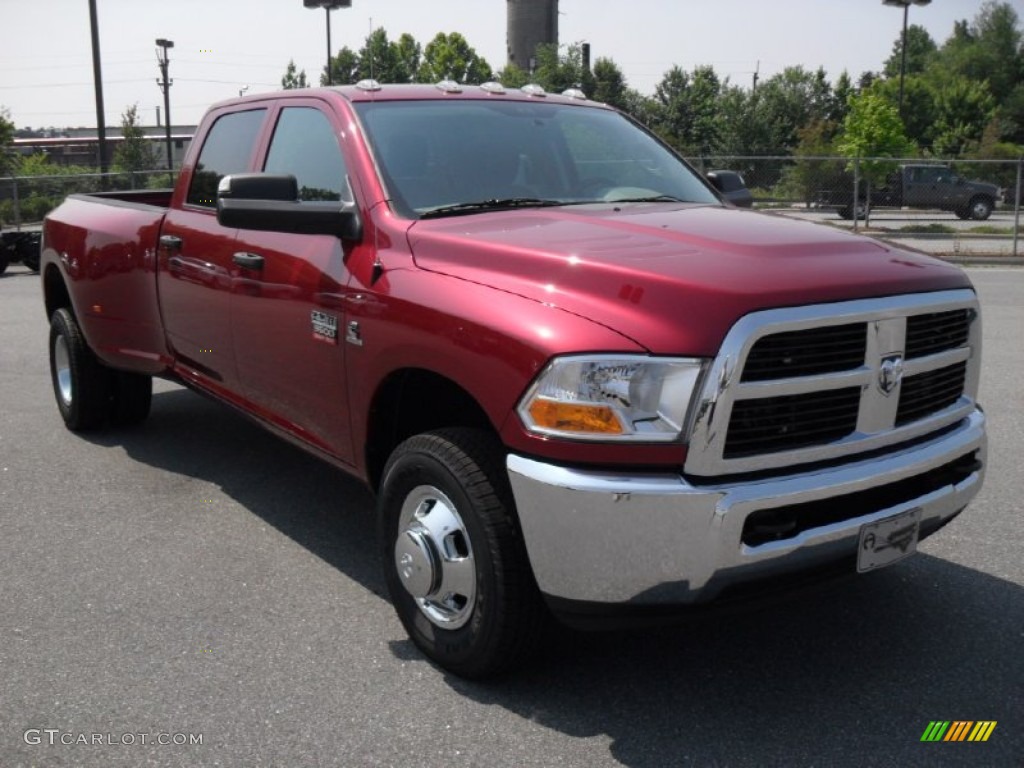 Deep Cherry Red Crystal Pearl 2011 Dodge Ram 3500 HD ST Crew Cab 4x4 Dually Exterior Photo #50303940