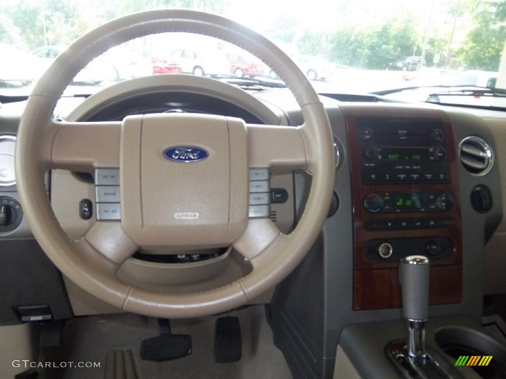 2005 F150 Lariat SuperCrew 4x4 - Medium Wedgewood Blue Metallic / Tan photo #9