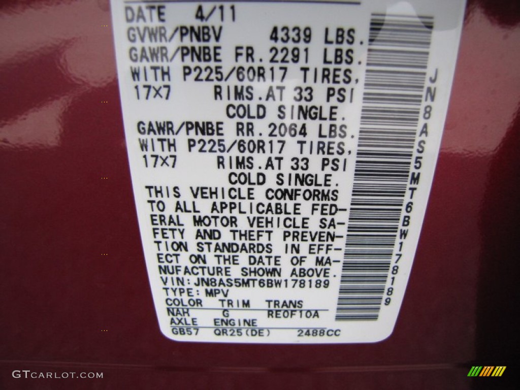 2011 Rogue SV - Cayenne Red / Black photo #14