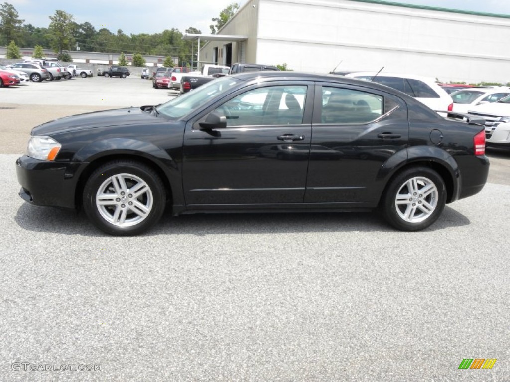 2008 Avenger SXT - Brilliant Black Crystal Pearl / Dark Slate Gray/Light Slate Gray photo #2