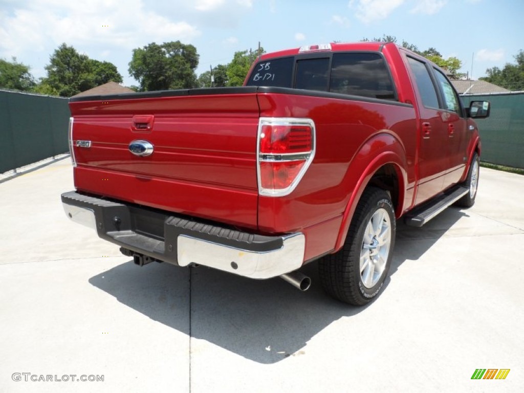 2011 F150 Lariat SuperCrew - Red Candy Metallic / Pale Adobe photo #3